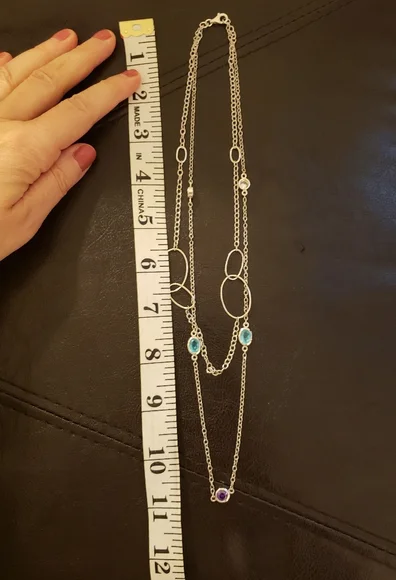 NWOT 10 grams 925 sterling silver necklace gemstones - Picture 9 of 9